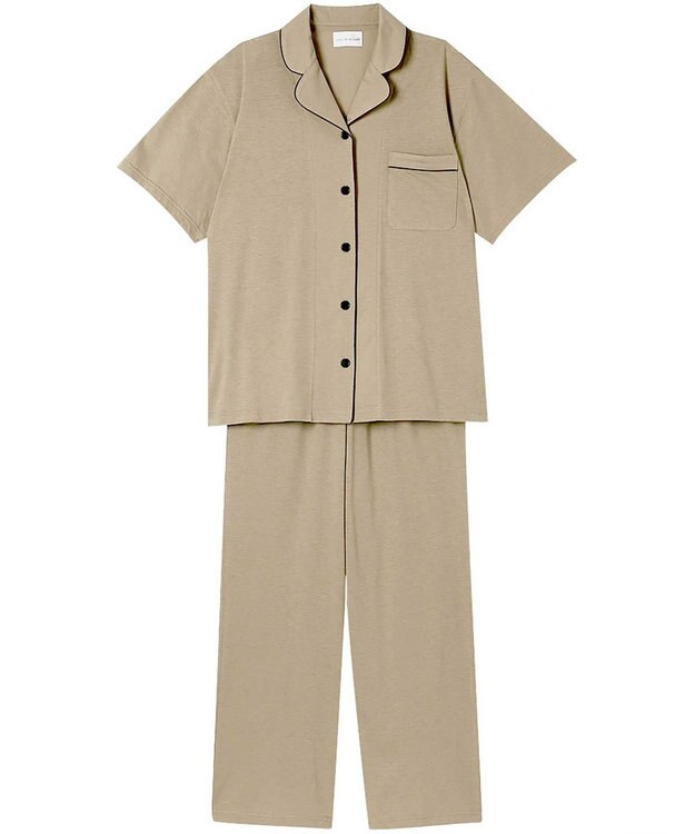 une nana cool 綿混コットンリネン天竺 半袖パジャマ BR