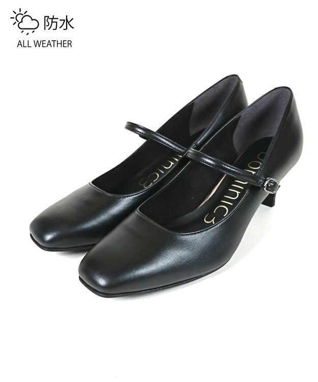 Dominic3 晴雨兼用 メリージェーン レザーパンプス ブラック