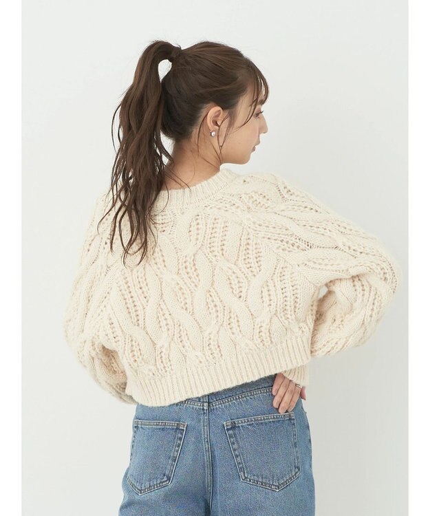 earth music&ecology ｍｉｘケーブルカーディガン Off White