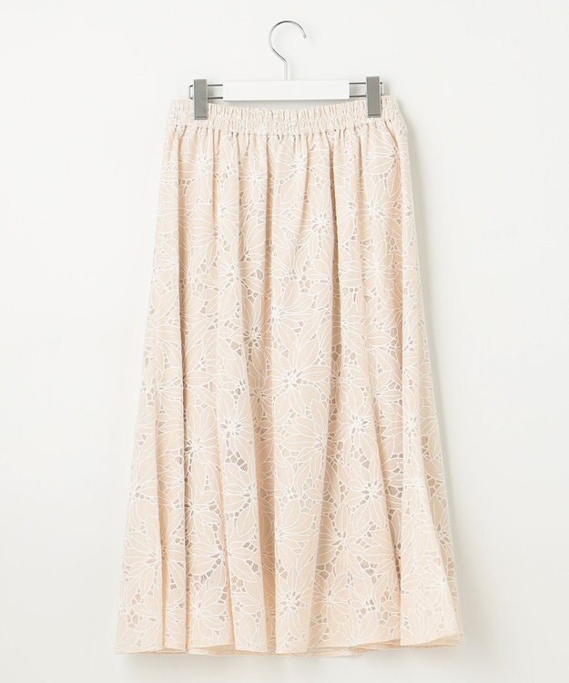 Feroux フラワーオパールレース スカート ベージュ系