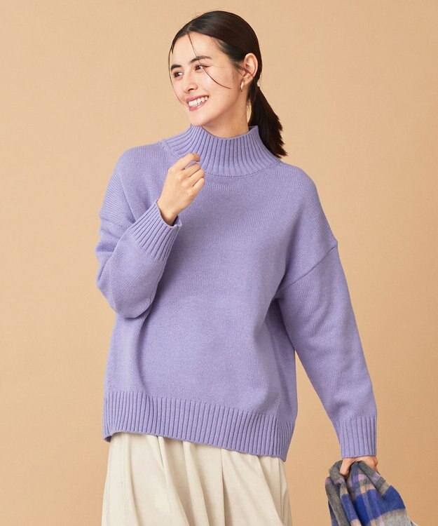 ANY ラムウールバックテイルニット ラベンダー