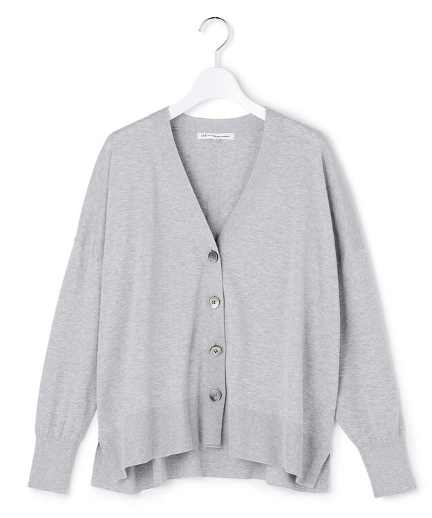 23区 【先行予約/WEB&一部店舗限定】スビンハイツイスト Vネック カーディガン ライトグレー系