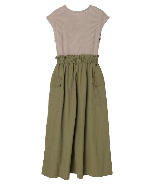 Green Parks ・ＥＬＥＮＣＡＲＥ　ＤＵＥ　リブキリカエワンピ Gray Beige