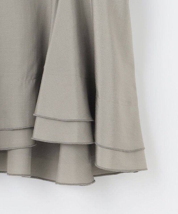 自由区 【洗える】ソフトリネンペプラム ブラウス グレー