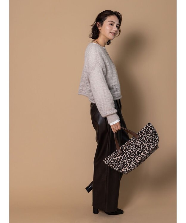 Te chichi 【泉 里香さん着用・Oggi.jp10/23掲載】キャットヤーンメッシュニット グレー