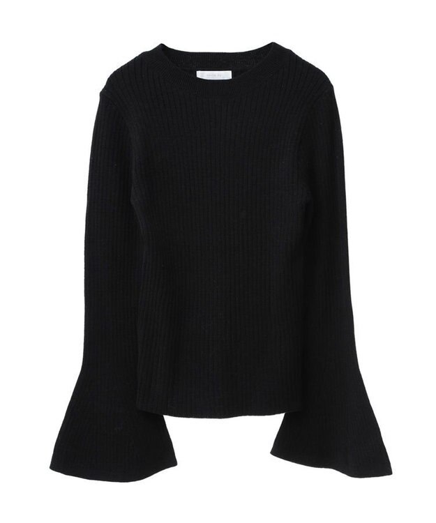 Green Parks ・ｓｗｉｎｇ　ｂｙ　ベルスリーブクルーリブニット Black