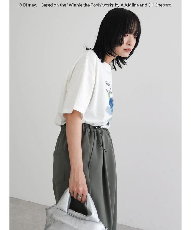 Green Parks Ｗｉｎｎｉｅ　ｔｈｅ　Ｐｏｏｈ／ラメプリント半袖ＴＥＥ Off White