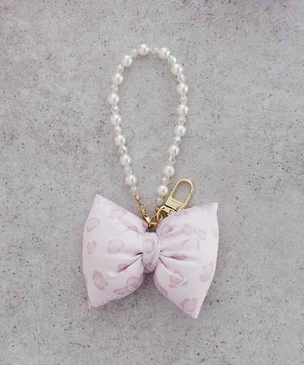 Maison de FLEUR リボンレオパードパールストラップ Light Pink