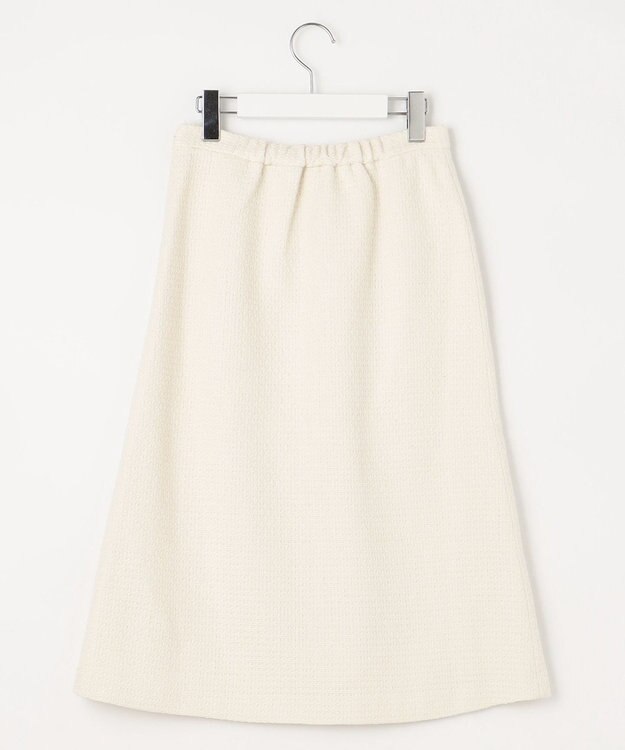 Feroux 【洗える】BOXタックミドル丈 スカート アイボリー系