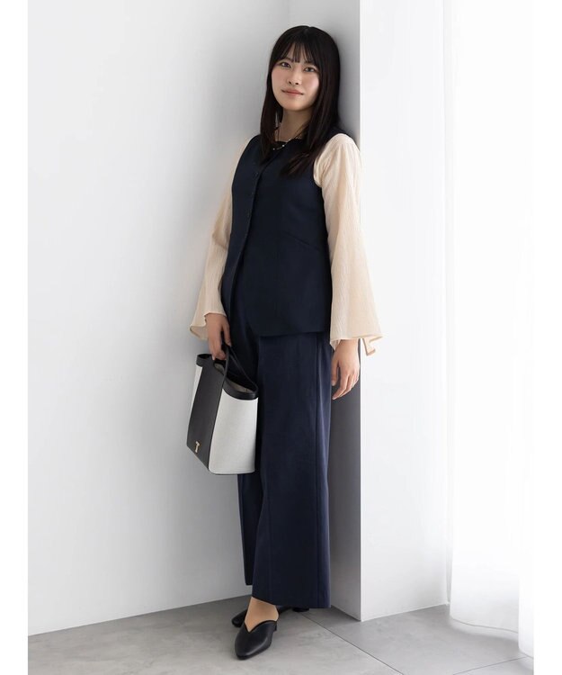 Te chichi スクエアネックジレ【AOYAMA FASHION ASSOCIATION × Te chichi】 ネイビー