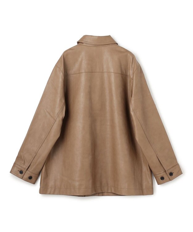 UNFILO L 【洗える】フェイクレザー ジャケット モカ