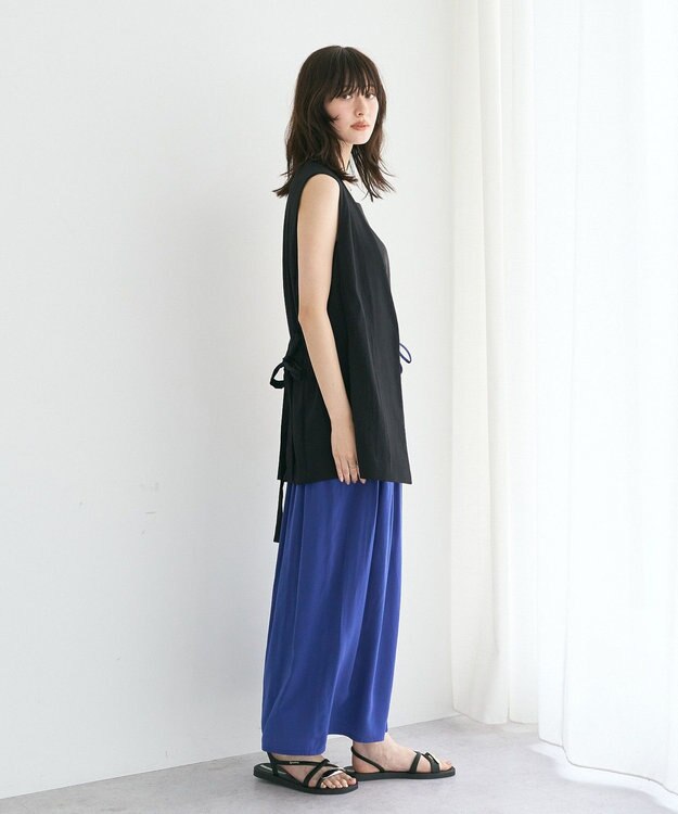 YECCA VECCA 【セットアップ可能】シルキータックワイドパンツ Blue
