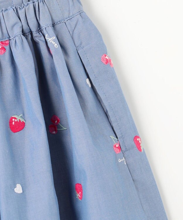 ANY KIDS 総柄刺繍 キュロット ブルー