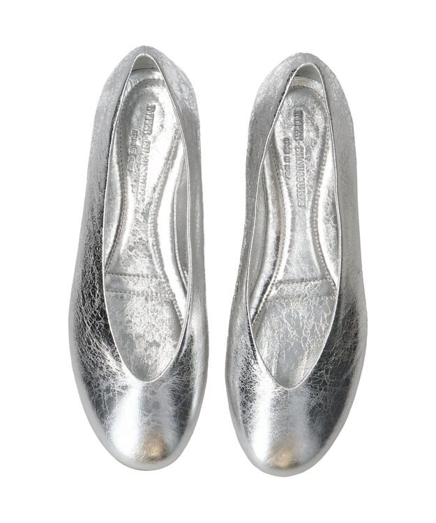 INTER-CHAUSSURES 【INTER-CHAUSSURES】ラウンドトウサケットバレエシューズ シルバー