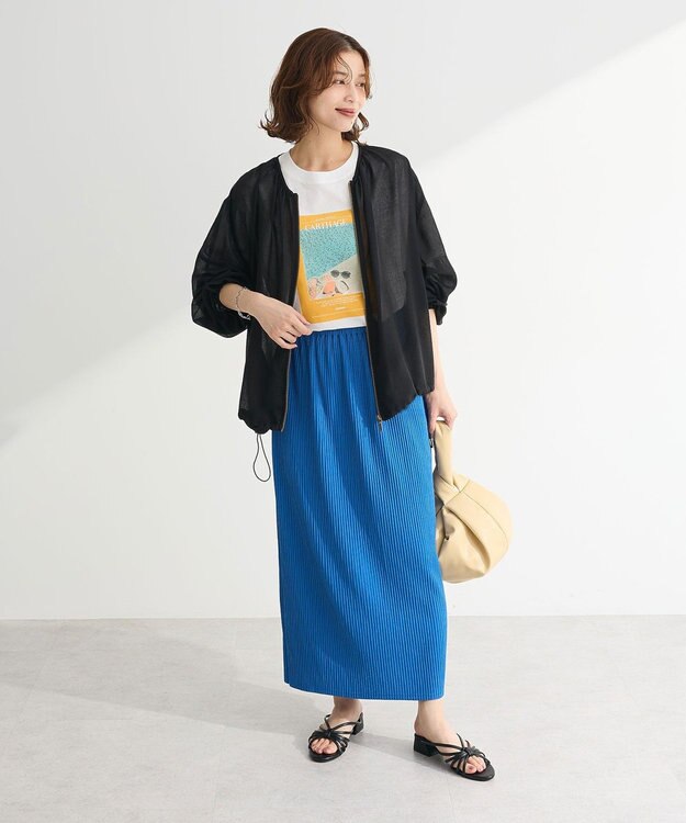 Green Parks 楽ちん涼やかドライタッチイージースカート Royal Blue