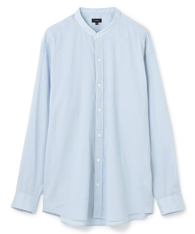 JOSEPH HOMME 【LEON 掲載】リネンストレッチブロード　バンドカラーシャツ スカイブルー系