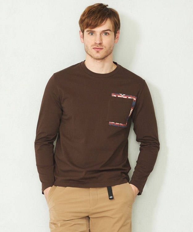 JOSEPH ABBOUD MOUNTAIN 【UNISEX】オーガニックコットン天竺 Tシャツ ダークブラウン系