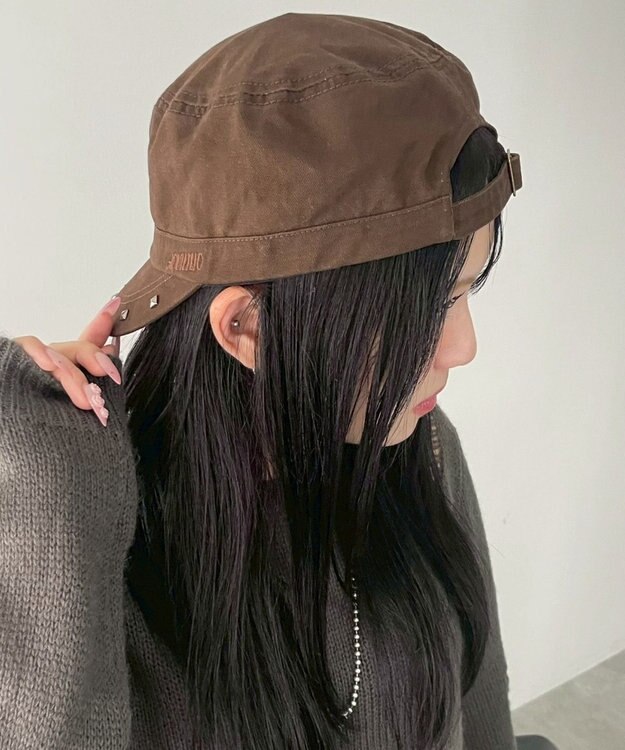 WEGO スタッズワークキャップ ブラウン