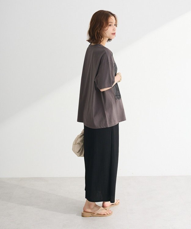 Green Parks 楽ちん涼やかドライタッチイージースカート Black