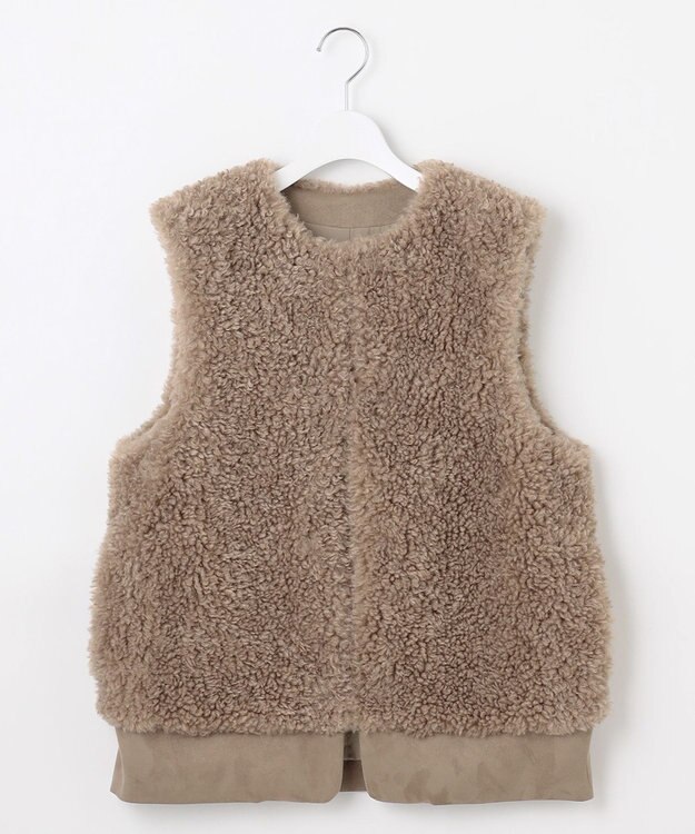 自由区 L 【SHIHOさん着用】カルガンラムエコファー ジレ モカ