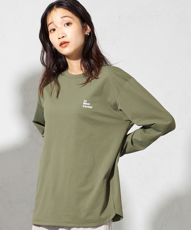 SHARE PARK LADIES 【UNISEX】吸水速乾 LMCバックプリントロングスリーブTシャツ（S・Mサイズ） オリーブ