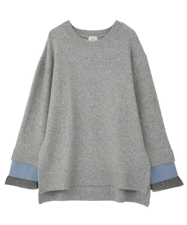 YECCA VECCA 袖レイヤードソフトニット Charcoal Gray