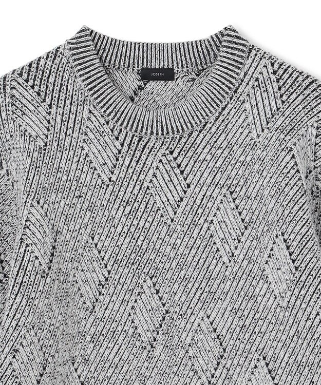 JOSEPH HOMME エコタック　クルーネックニット ライトグレー系