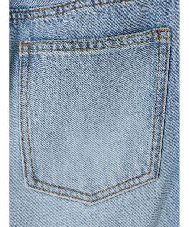 earth music&ecology ウ゛ィンテージ加工セルフカットワイドデニム Light Indigo