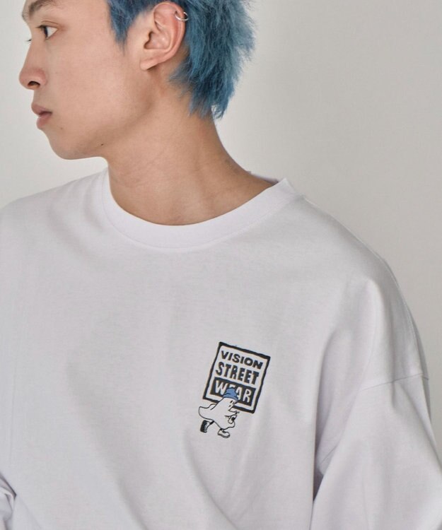 WEGO 【ユニセックス着用ITEM】別注VISIONゴーストスケータープリントT（LS） ホワイト