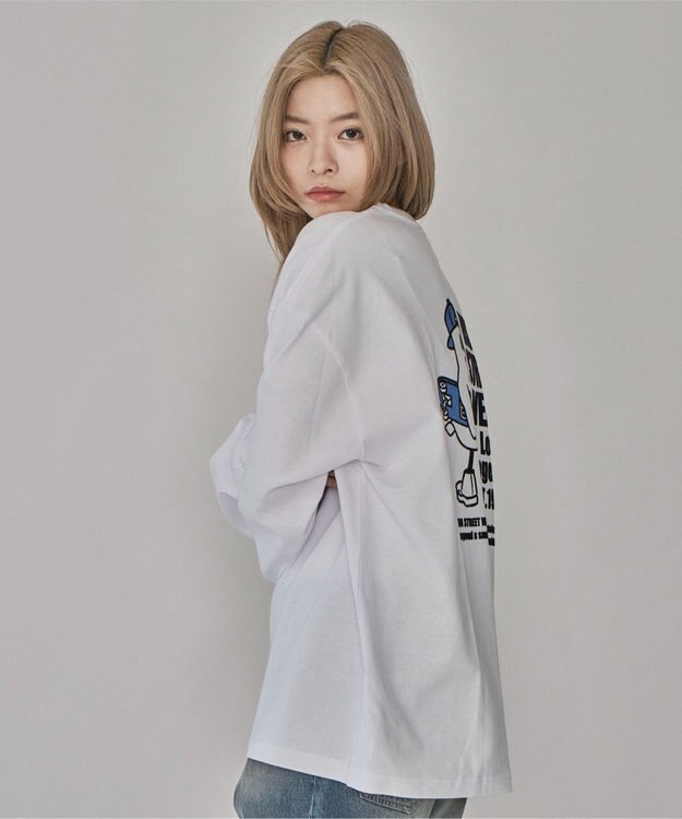 WEGO 【ユニセックス着用ITEM】別注VISIONゴーストスケータープリントT（LS） ホワイト