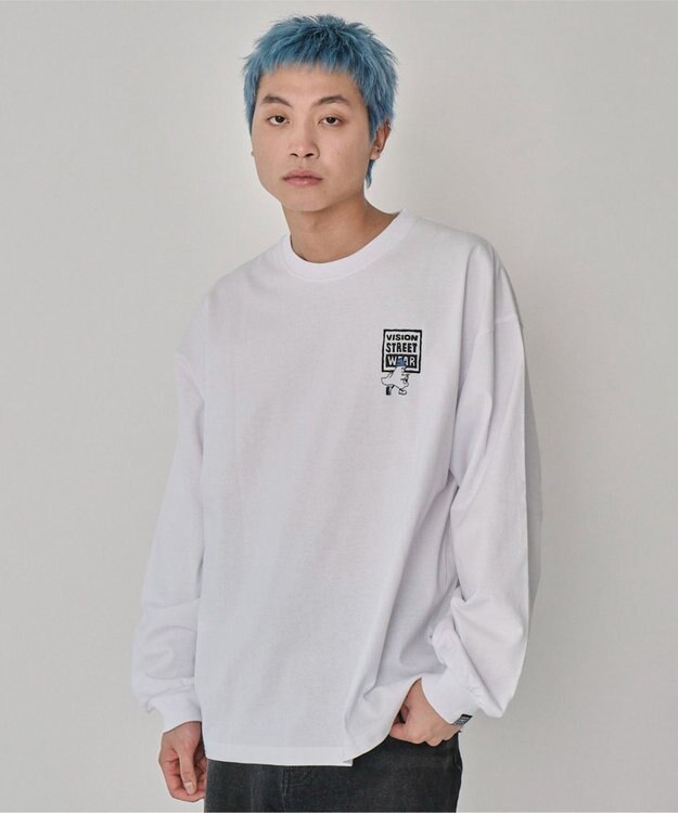 WEGO 【ユニセックス着用ITEM】別注VISIONゴーストスケータープリントT（LS） ホワイト