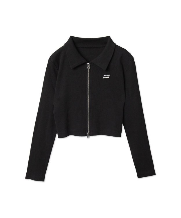 WEGO ヴィンテージウォッシュWZIPトップス ブラック