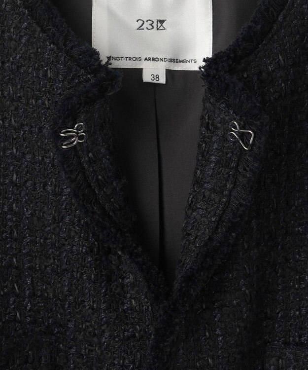 23区 L 【一部店舗限定】ファンシーツイード ジレ ネイビー系