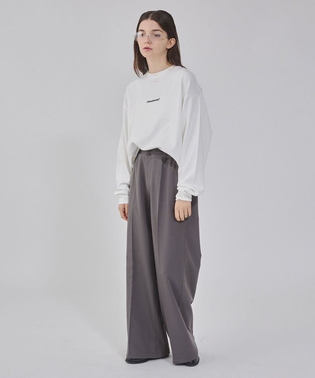 WEGO 【ユニセックス着用/UVカット/軽量/接触冷感//毛玉レス/しわになりにくい/ストレッチ/MLサイズ展開】AIRFUNCTIONシンプルロゴT（しわに ホワイト