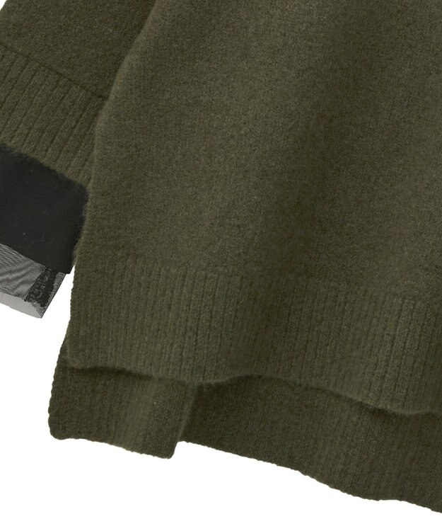 YECCA VECCA 袖レイヤードソフトニット Charcoal Gray