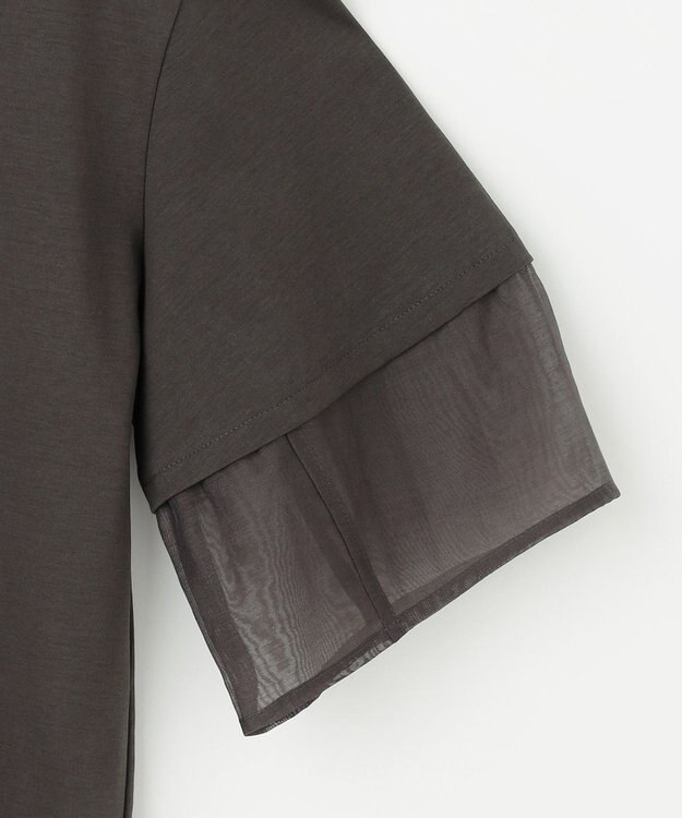 23区 【GLOW8月号掲載/洗える】スムースコンビジャージー ランタンスリーブ カットソー ブラウン