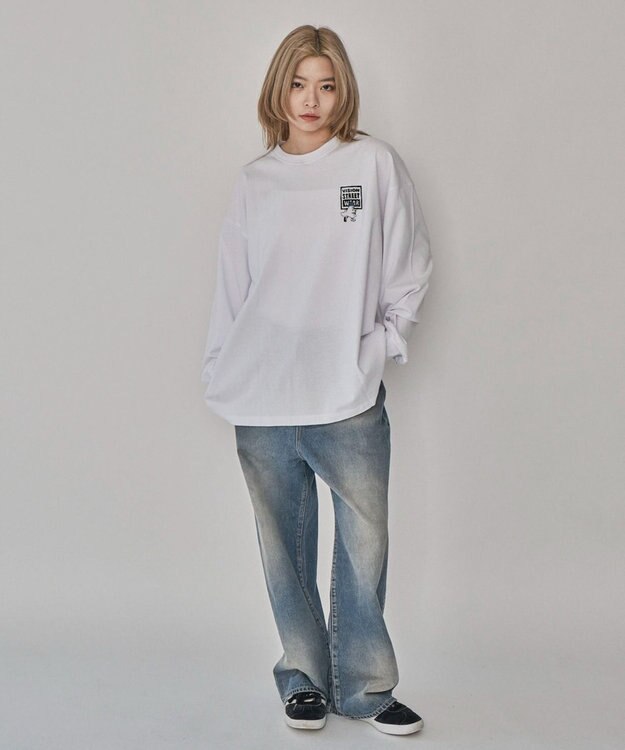 WEGO 【ユニセックス着用ITEM】別注VISIONゴーストスケータープリントT（LS） ホワイト