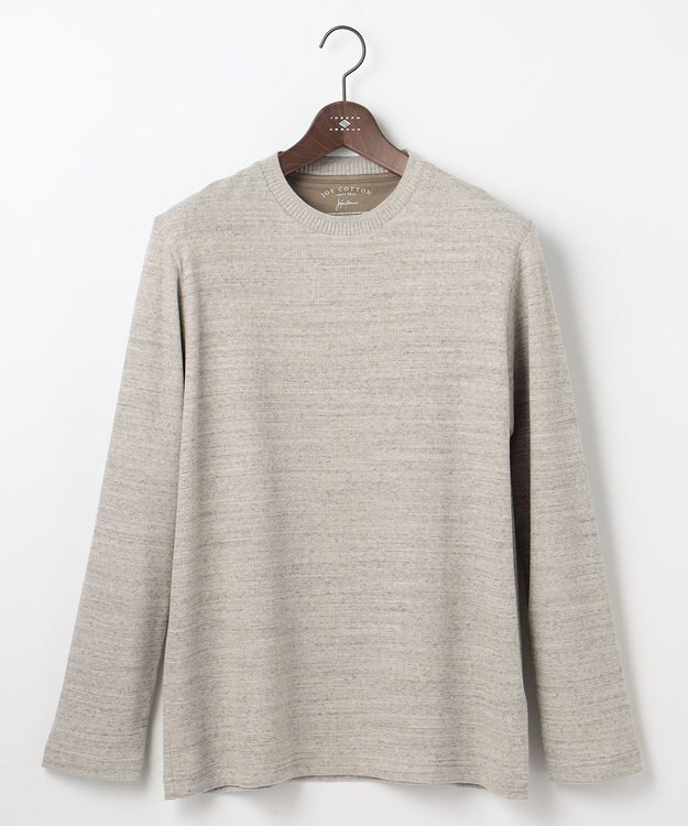 JOSEPH ABBOUD 【オリジナルオーガニックコットン使用/サスティナブル/伸縮/保形性】JOE COTTON ワッフル クルーネックＴシャツ ベージュ系