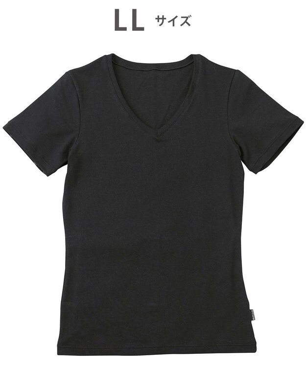 WACOAL MEN 綿混インナー Vネック ３分袖 しっかりあたたかい 保温性 肌側起毛 ストレッチ素材 逆三シルエット設計 メンズ GL5020 /ブロス ブラック