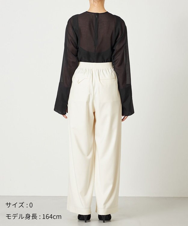 NAVE 【ReNAVE・洗える】4タックワイドパンツ アイボリー系