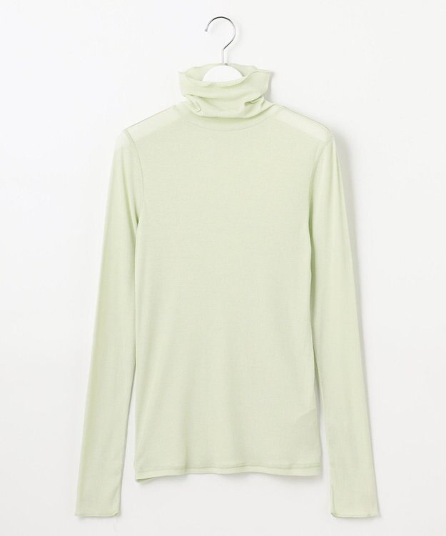 23区 【SLOW/一部店舗限定】新色追加！シアーリブロンTEE タートルネック カットソー スモーキーグリーン系