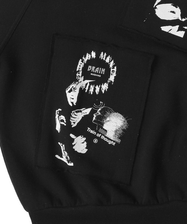 WEGO 【ユニセックス着用ITEM】フォトペーストグラフィックプルオーバー ブラック