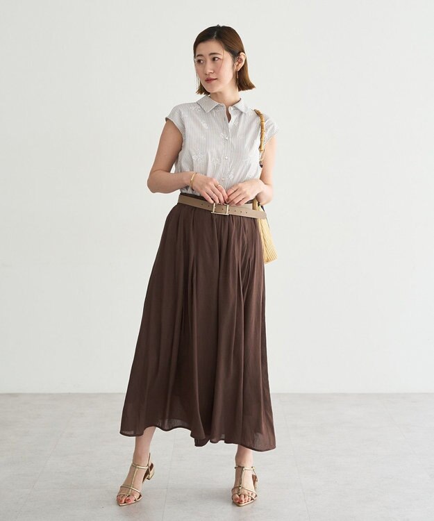 YECCA VECCA ドライタッチシアーキュロットパンツ Brown