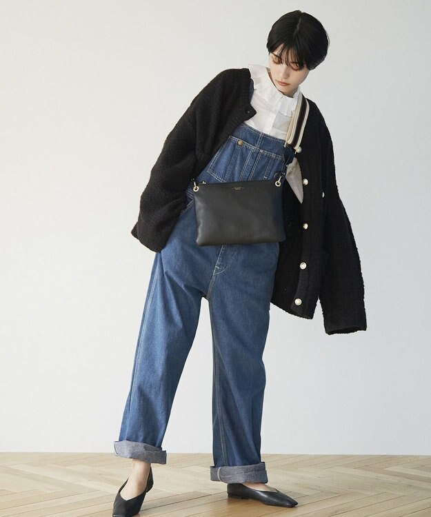 TOPKAPI 【TREASURE TOPKAPI】ストライプベルト・レザー2wayショルダーバッグ ブラック