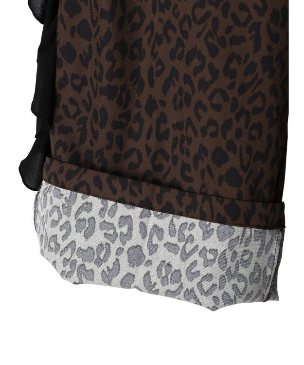 Green Parks ■ＥＳＣＡＲ　サイドラッフルストレートパンツ Leopard
