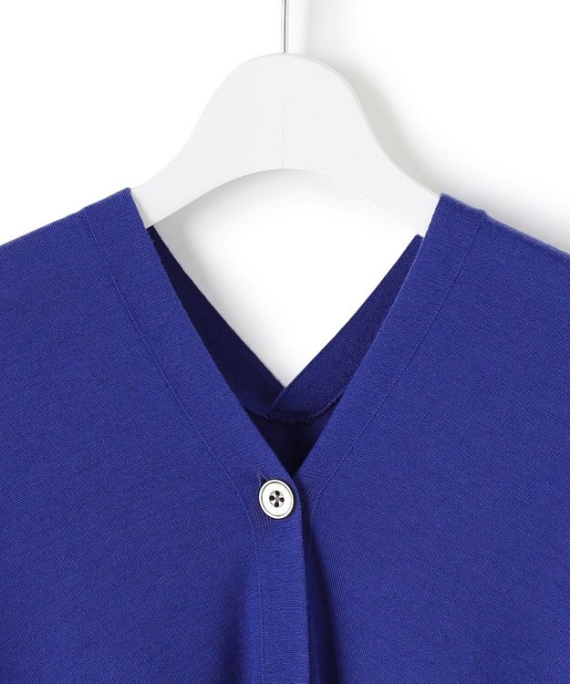 23区 L 【洗える】コンパクトウール マルチウェイ ニットポンチョ ブルー系