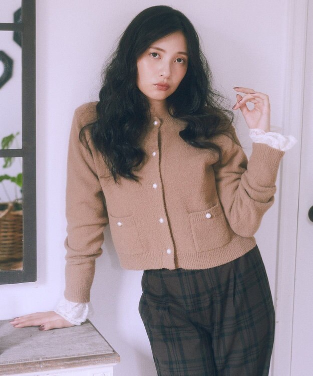 earth music&ecology 【吸湿発熱】あったかフェミニンインナー（袖レース） Off White