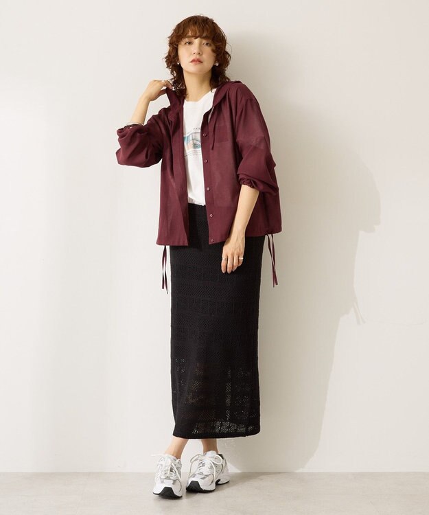 AMERICAN HOLIC シアーフーディーシャツ Chocolat