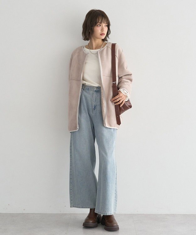 earth music&ecology 【吸湿発熱】あったかフェミニンインナー（袖レース） Off White