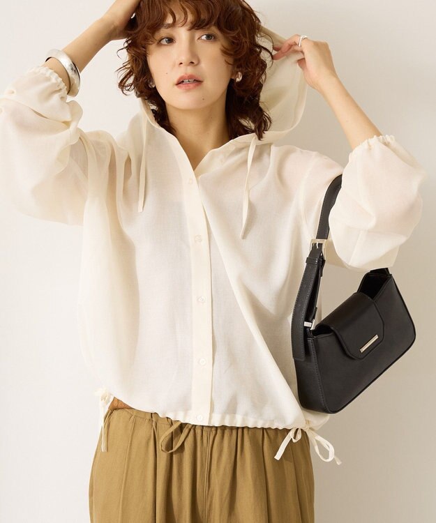 AMERICAN HOLIC シアーフーディーシャツ Ivory